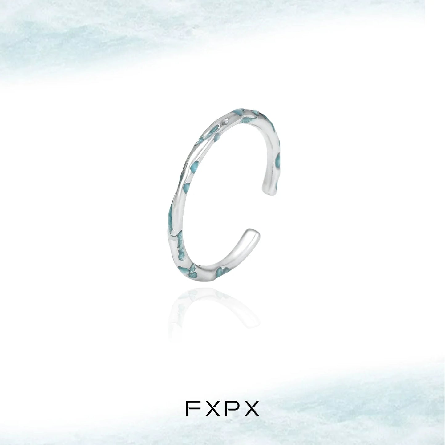FXPX Ocean Breeze Ring in Silver with Turquoise Accents for a Stylish Look