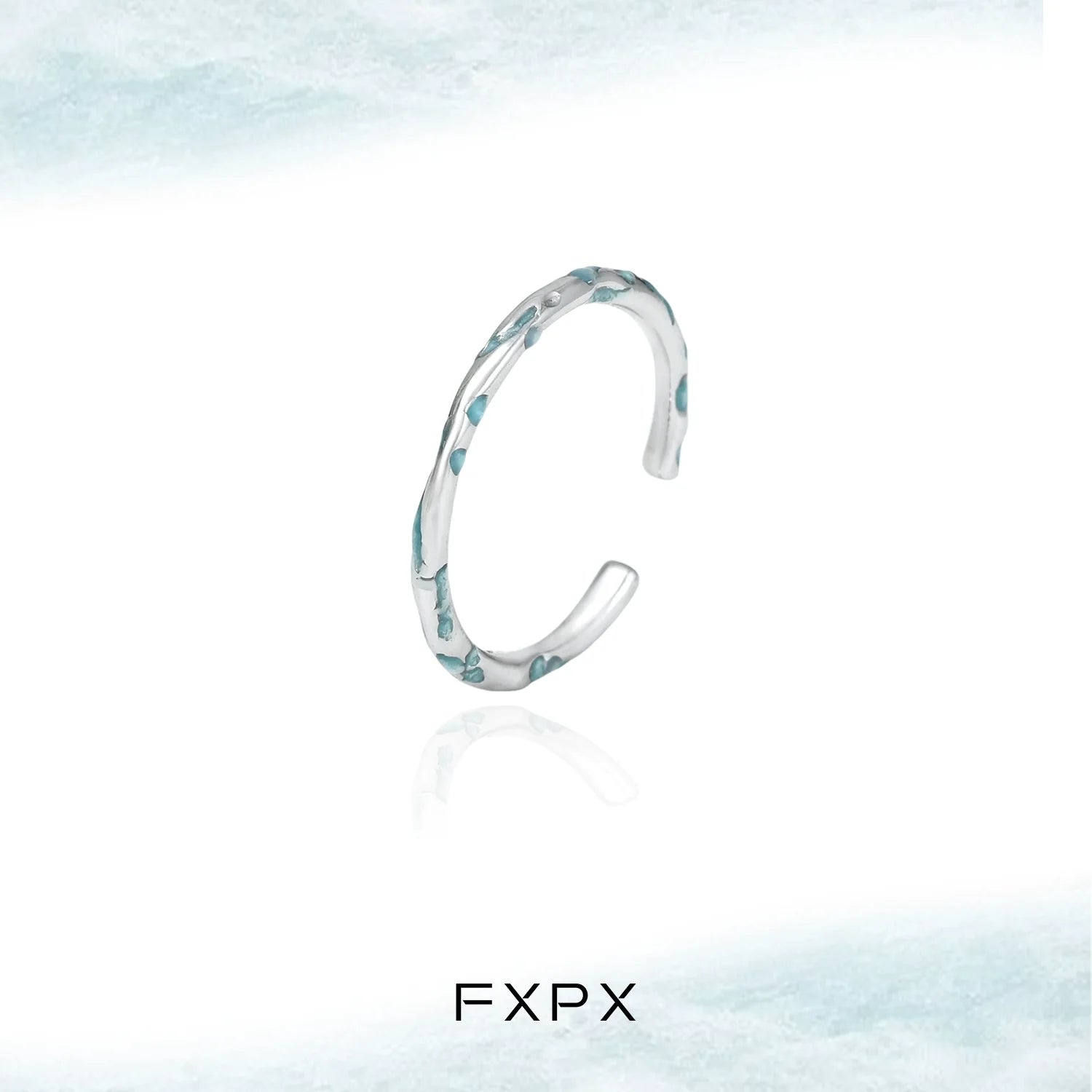 FXPX Ocean Breeze Ring in Silver with Turquoise Accents for a Stylish Look
