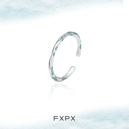 FXPX Ocean Breeze Ring in Silver with Turquoise Accents for a Stylish Look