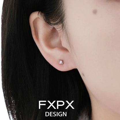 Pink cat paw earrings by FXPX with sparkling design perfect for animal lovers