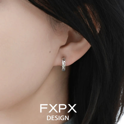 Stylish FXPX Pixiu hoop earrings featuring a unique design for modern and classic fashion