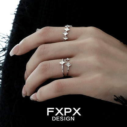 Stylish FXPX sentinel star couple rings featuring star shapes for a unique and modern look