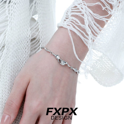 Elegant FXPX silver bracelet for women featuring intricate designs and a comfortable fit