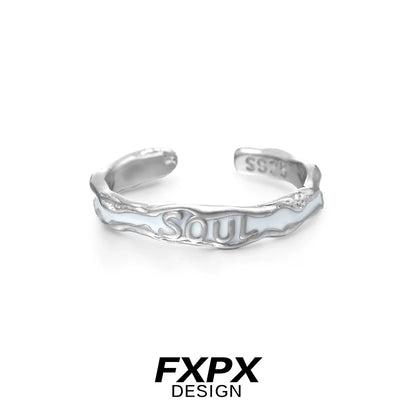 FXPX soulmate engraved ring crafted in silver with a unique design for meaningful connections