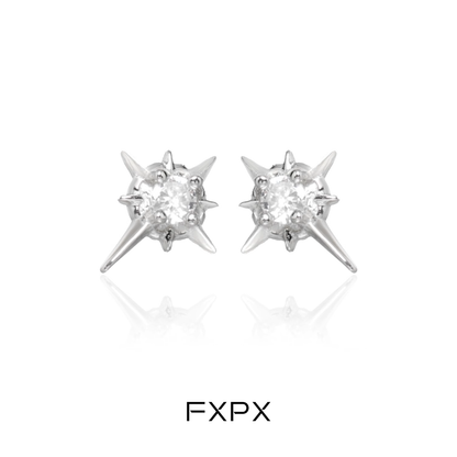 FXPX star stud earrings with a sparkling design and sharp, modern silhouette