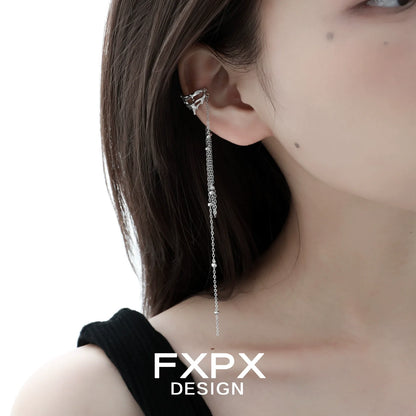 Stylish FXPX tassel ear cuff for women featuring delicate chains and modern design