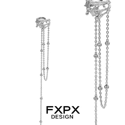 Stylish FXPX tassel ear cuff for women featuring elegant chain design and intricate detailing