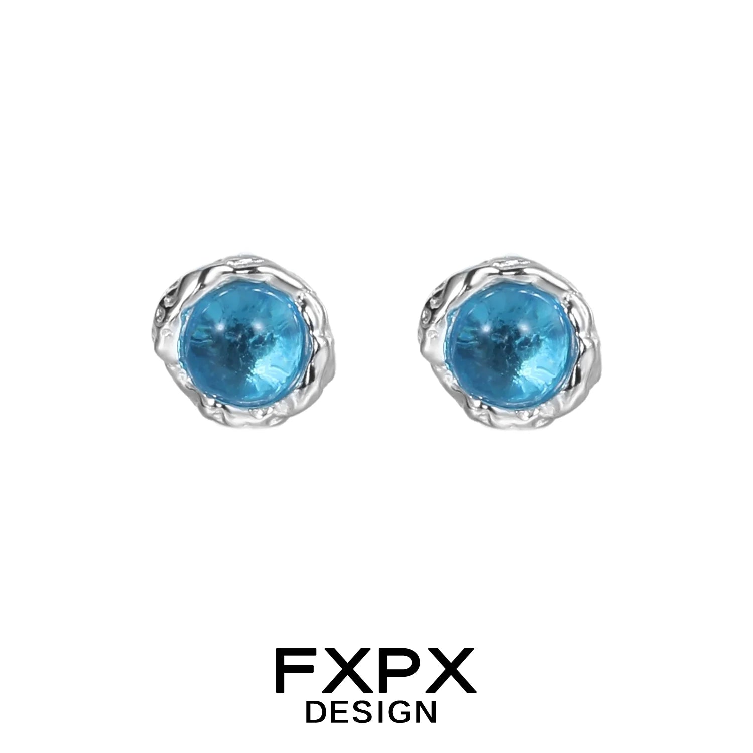 Turquoise blue screw stud earrings with a sleek silver setting for a stylish look