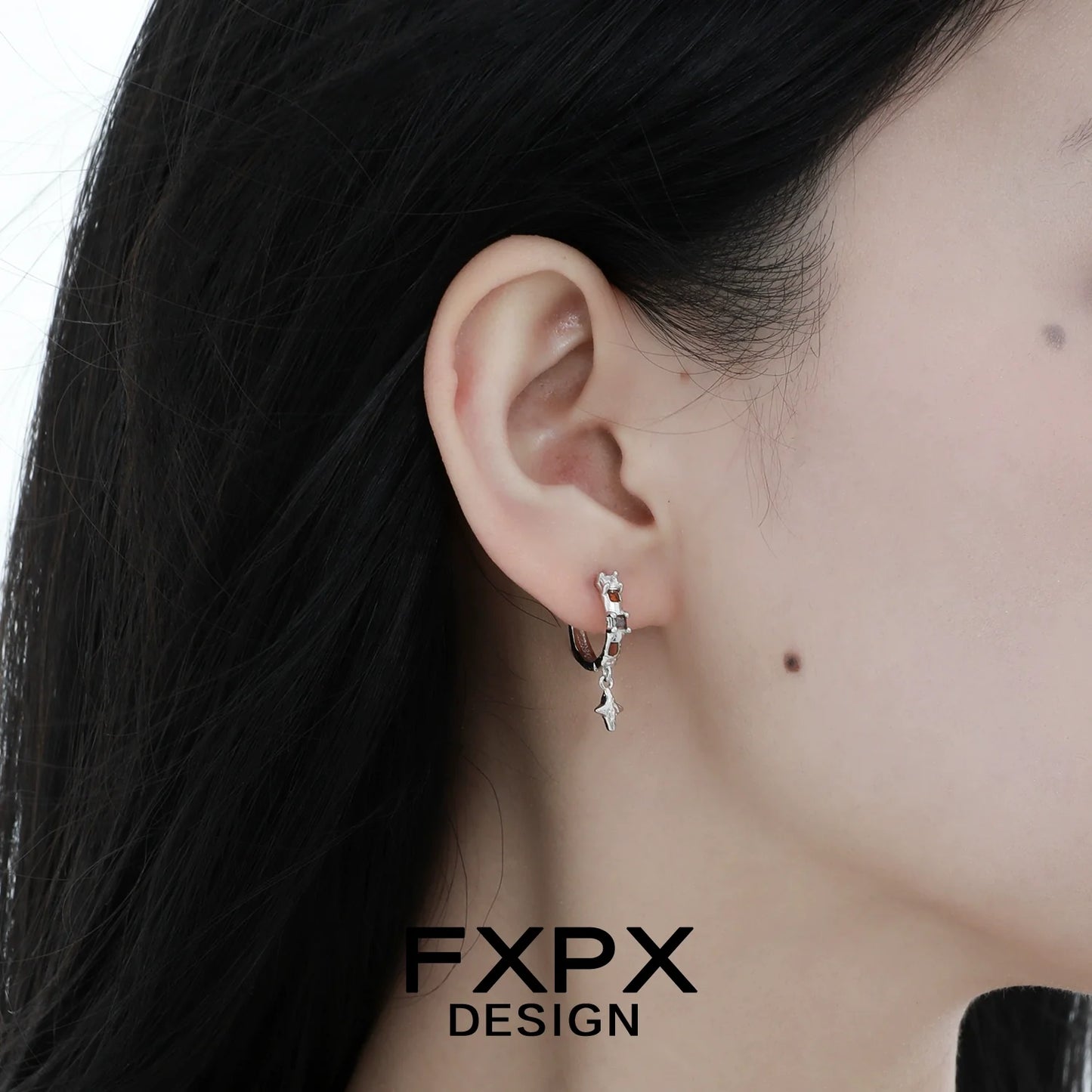 Stylish FXPX vintage checker earrings with a unique design for a trendy look