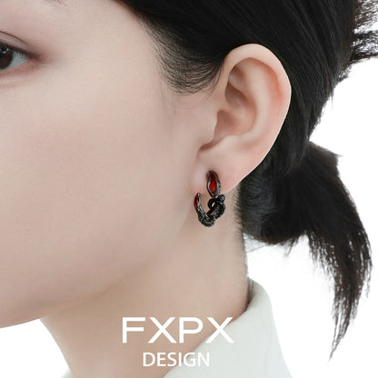 Elegant FXPX viper wrap earrings featuring intricate design and bold colors for stylish accessorizing