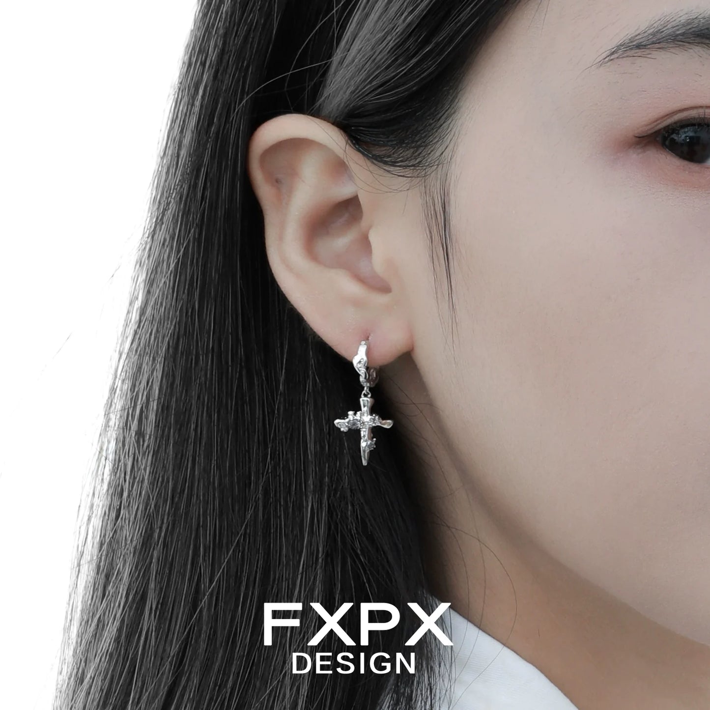 Stylish y2k cross earrings featuring a delicate cross design, perfect for trendy outfits