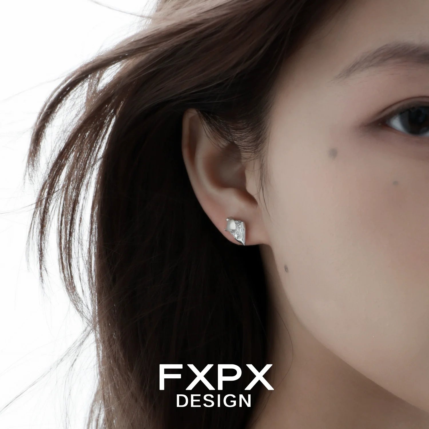 FXPX Y2K meteor earrings in silver design, perfect for trendy accessory lovers