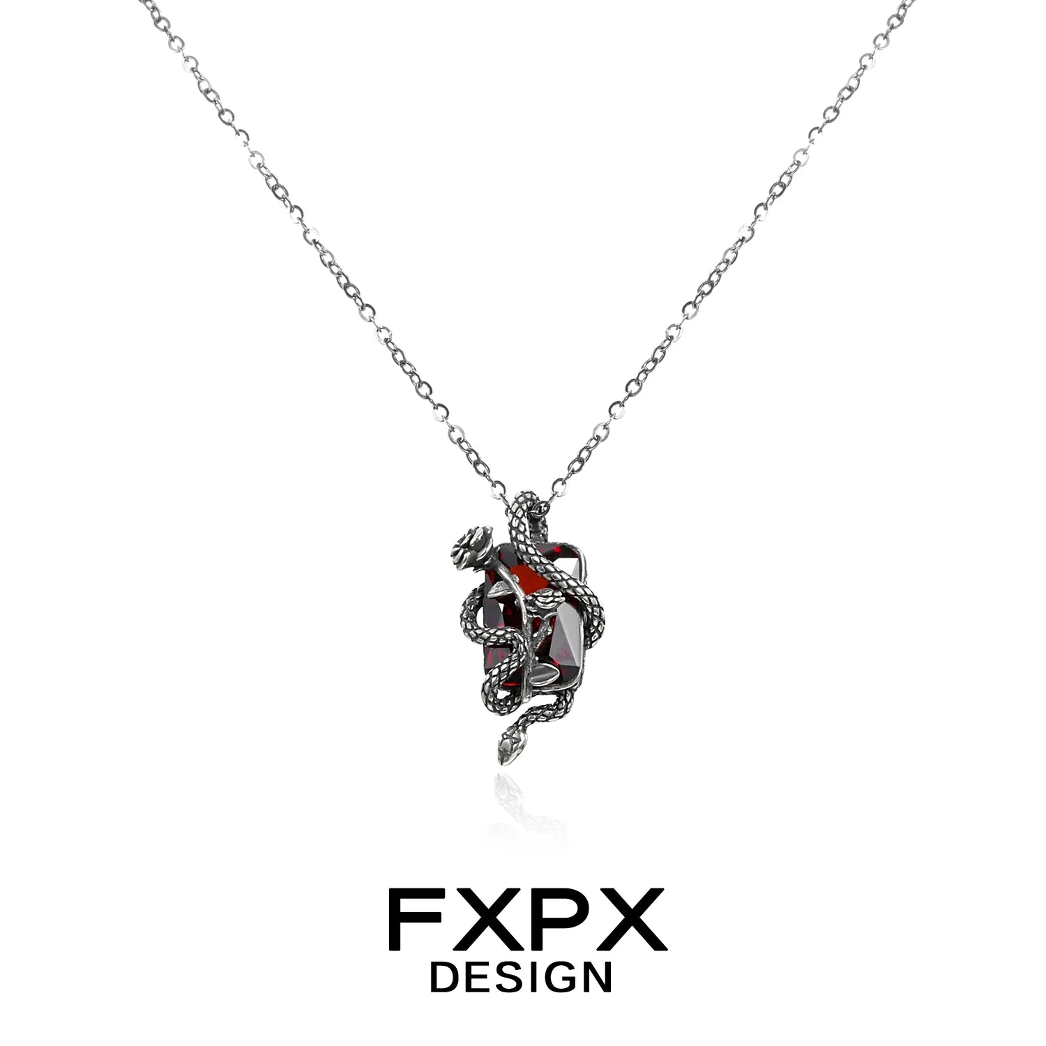 FXPX Y2K rose snake necklace featuring intricate design and unique craftsmanship