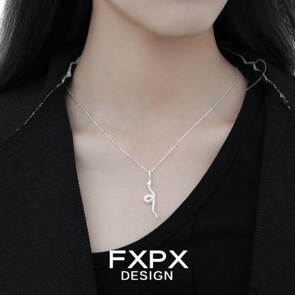 FXPX Y2K silver snake necklace featuring a unique design and elegant style for trendy outfits