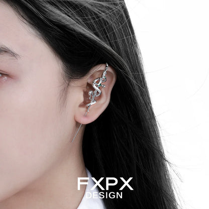 FXPX Y2K snake ear piercing jewelry featuring a sleek snake design for a trendy look