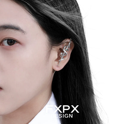 Stylish FXPX Y2K snake ear piercing jewelry designed for a trendy look