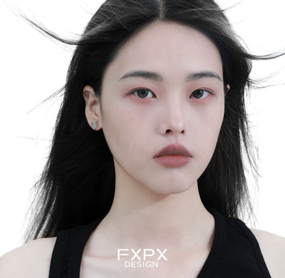 Y2K spider web earrings designed by FXPX, featuring intricate web patterns that add a trendy touch