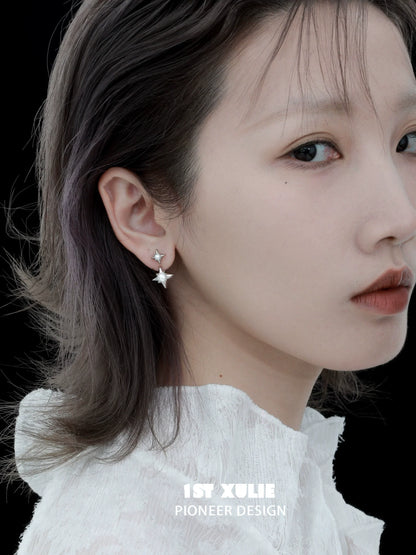 Elegant galaxy pearl stud earrings featuring a star design for a chic look