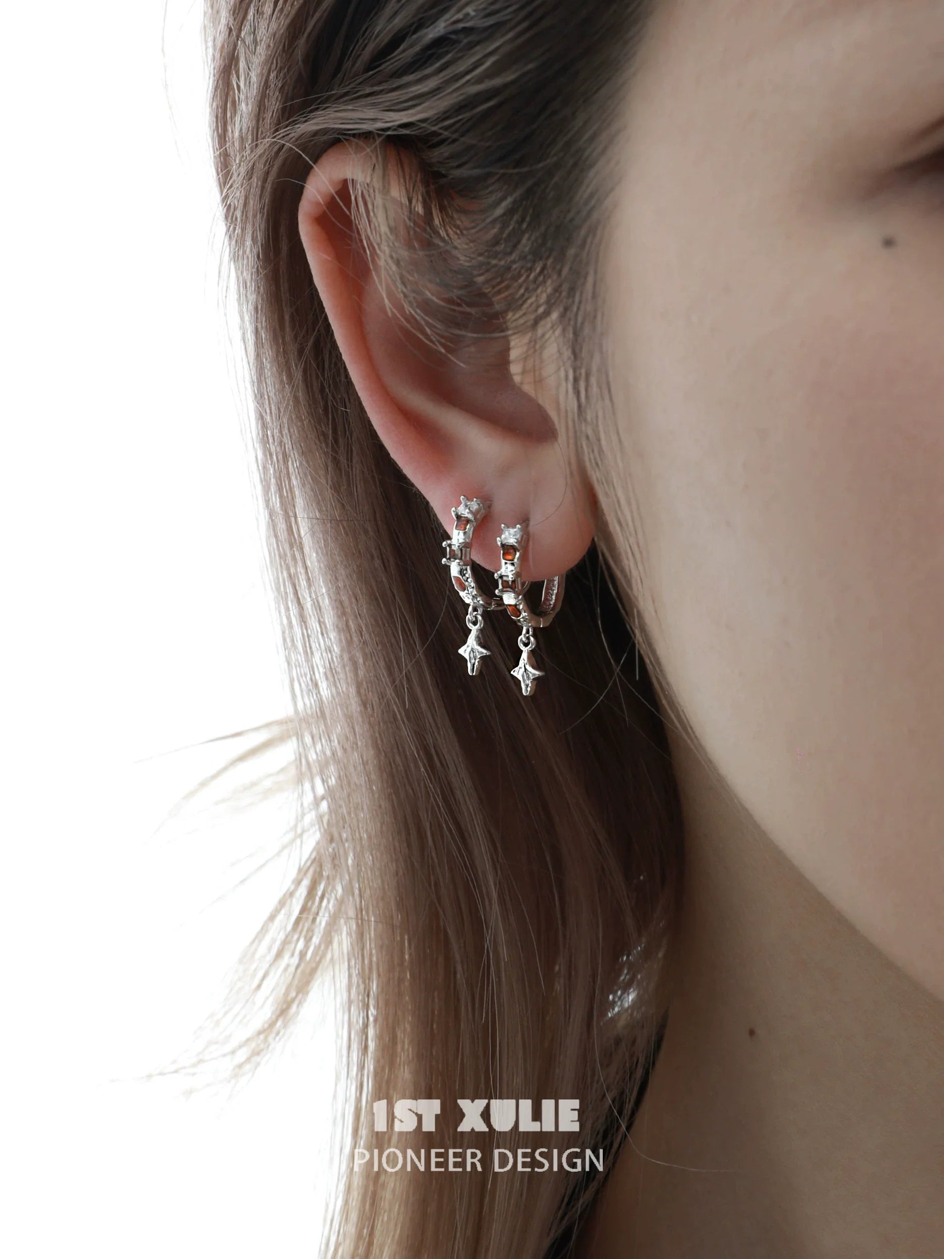 Elegant golden zircon hoop earrings featuring a unique design to enhance any outfit