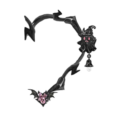 MASW jewelry gothic ghost dangle earrings from Gothhalo Jewelry with bat and ghost charms