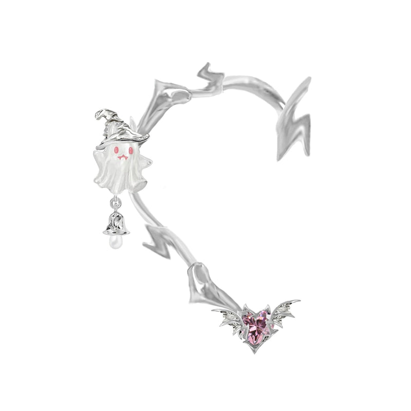 MASW jewelry gothic ghost dangle earrings from Gothhalo Jewelry with unique ghost and bat designs