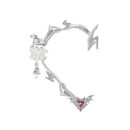 MASW jewelry gothic ghost dangle earrings from Gothhalo Jewelry with unique ghost and bat designs