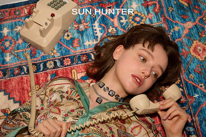 Sun Hunter Jewelry Planet Silver Necklace for women from Gothhalo Jewelry styled with bohemian fashion