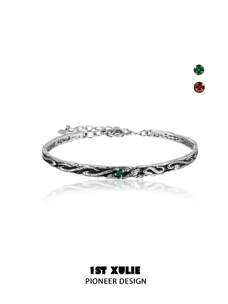Gothic snake bracelet by 1STXULIE featuring intricate design and gemstone accents for a unique look