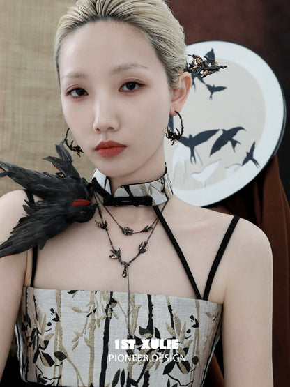 Gothic swallow earrings from 1STXULIE featuring an elegant design for a stylish, edgy look