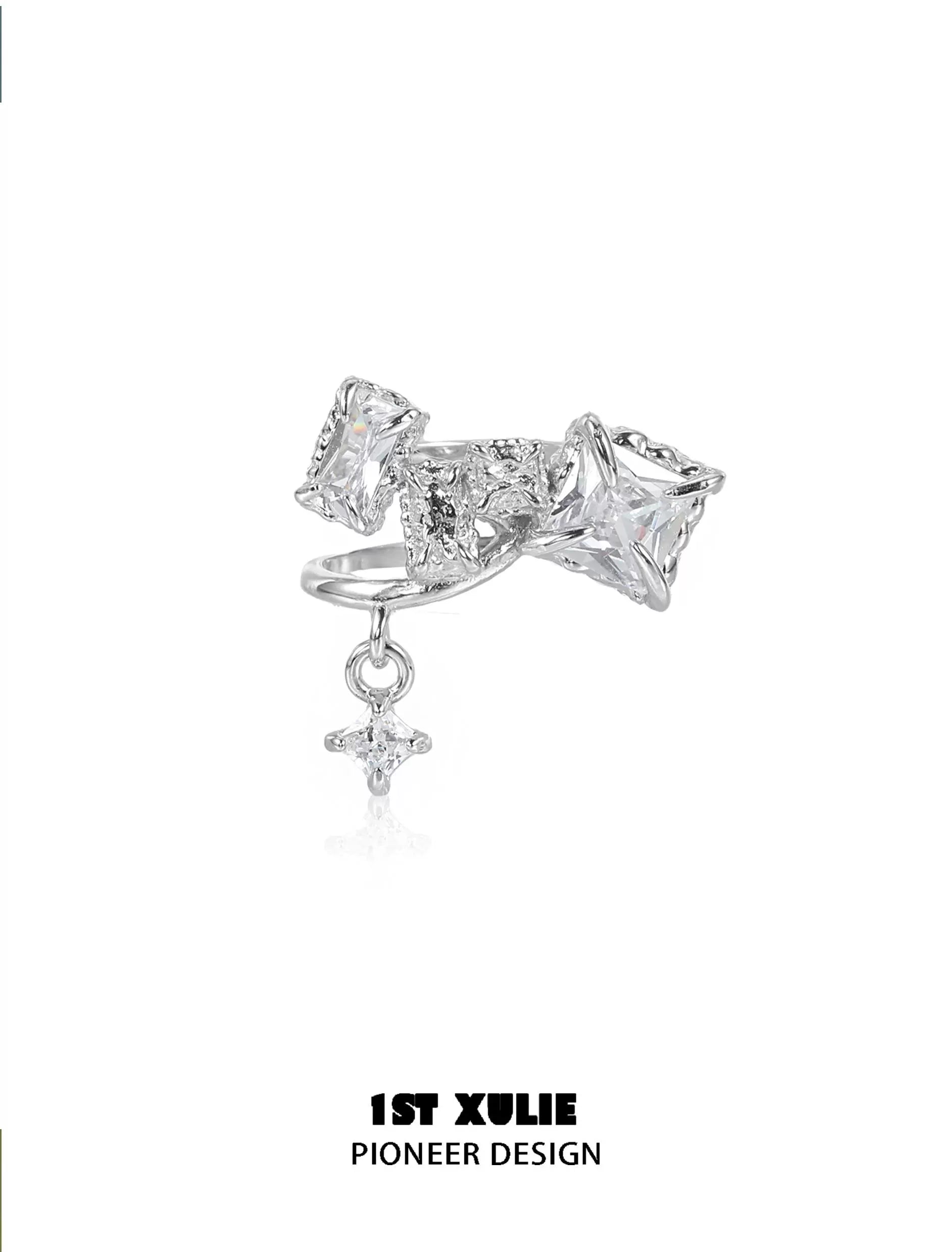 Stylish 1ST XULIE halo ear cuffs with sparkling star design for a trendy look