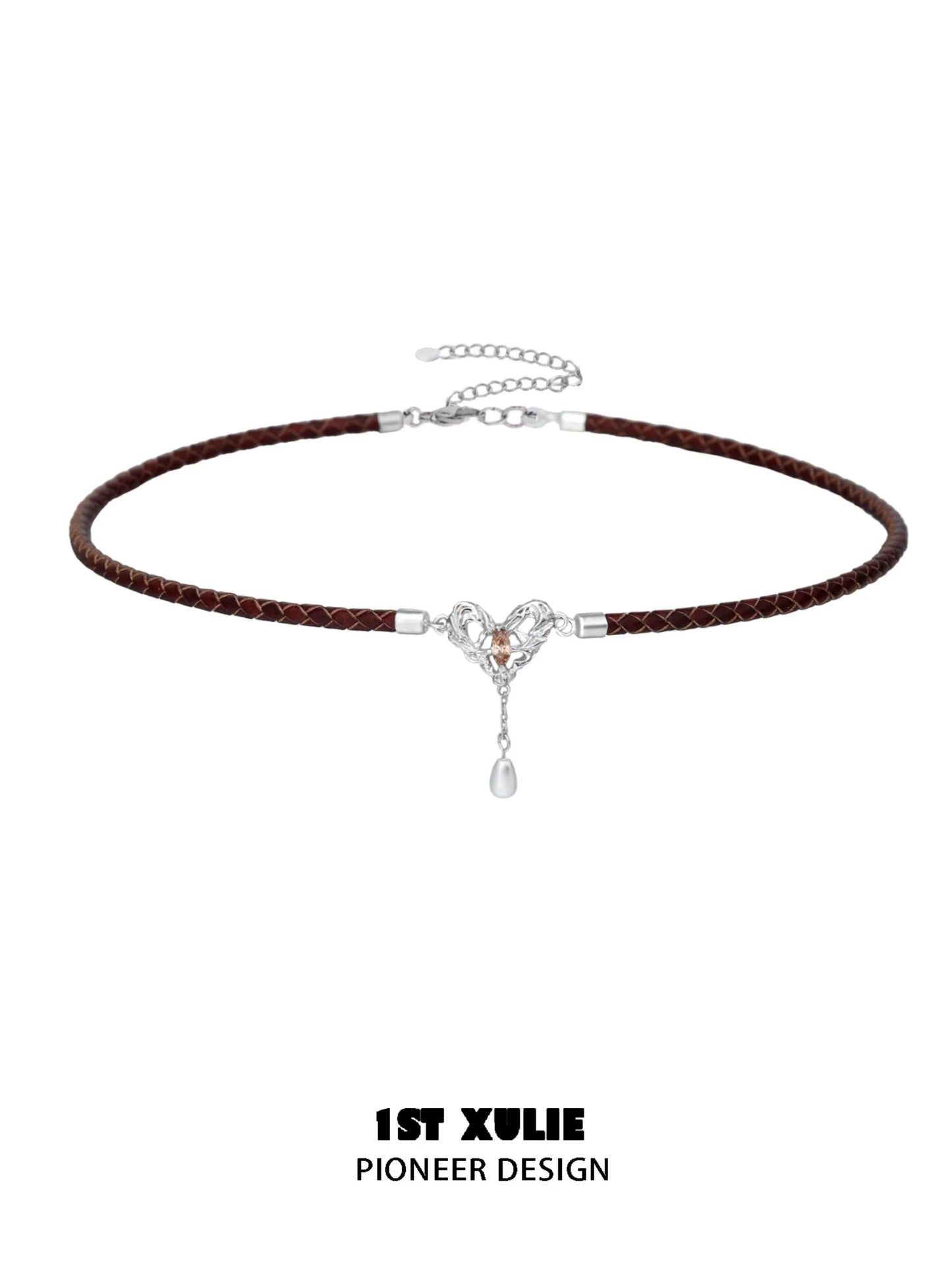 1ST XULIE Heart Pendant Collarbone Chain Necklace with Elegant Design and Adjustable Length