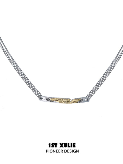 Immortal bond couple necklace with a unique design and engraved sentimental messages