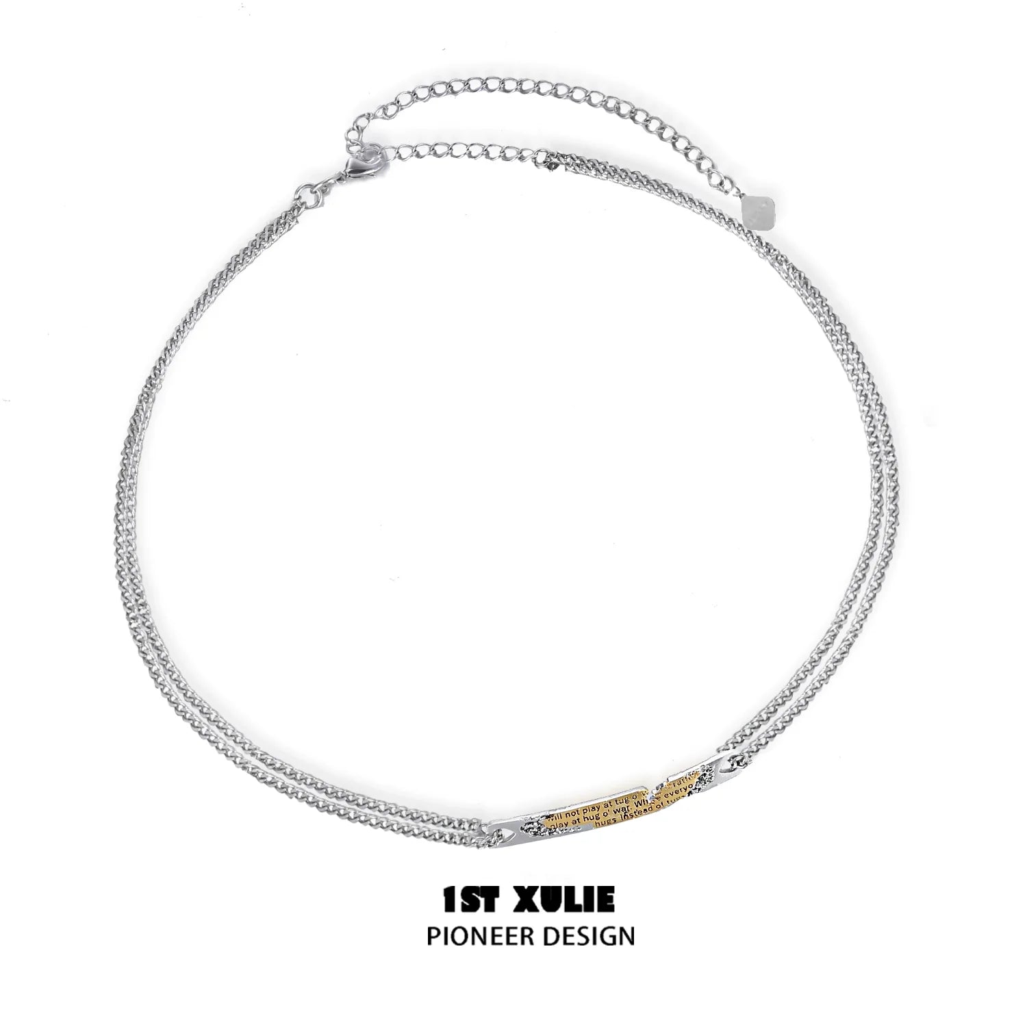 1ST XULIE Immortal Bond Couple Necklace in Silver with Unique Intertwined Design