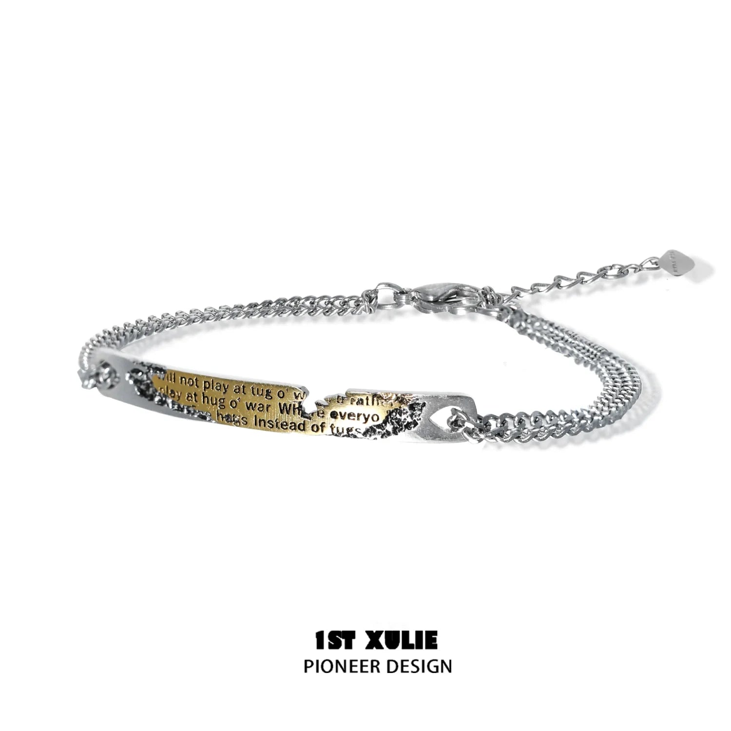 Immortal love letter couple bracelet by 1STXULIE with engraved heartfelt message for couples