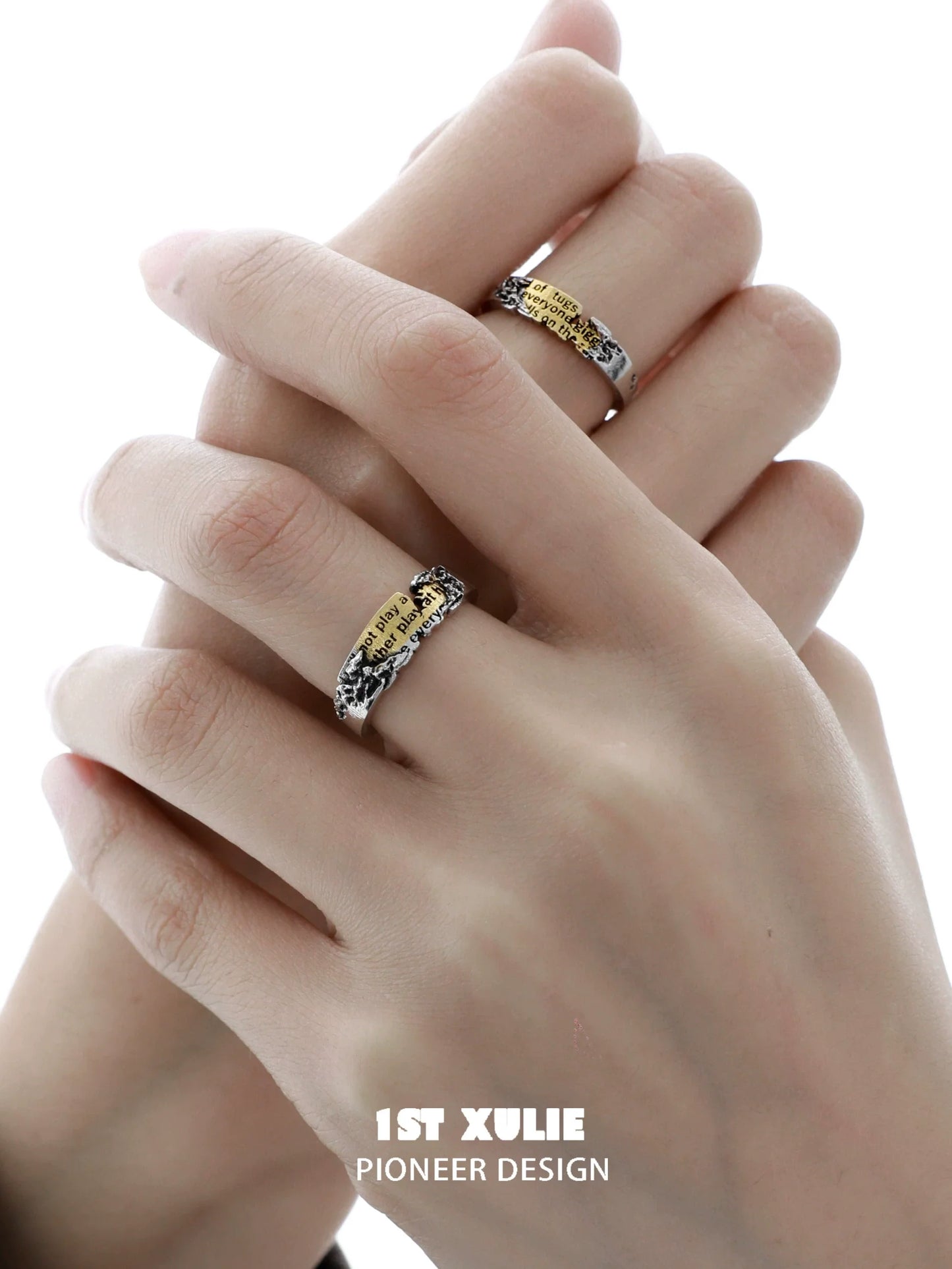 Beautiful immortal love letter silver ring, elegantly designed with intricate details for a timeless look