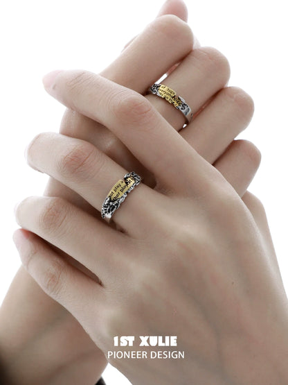 Beautiful immortal love letter silver ring, elegantly designed with intricate details for a timeless look