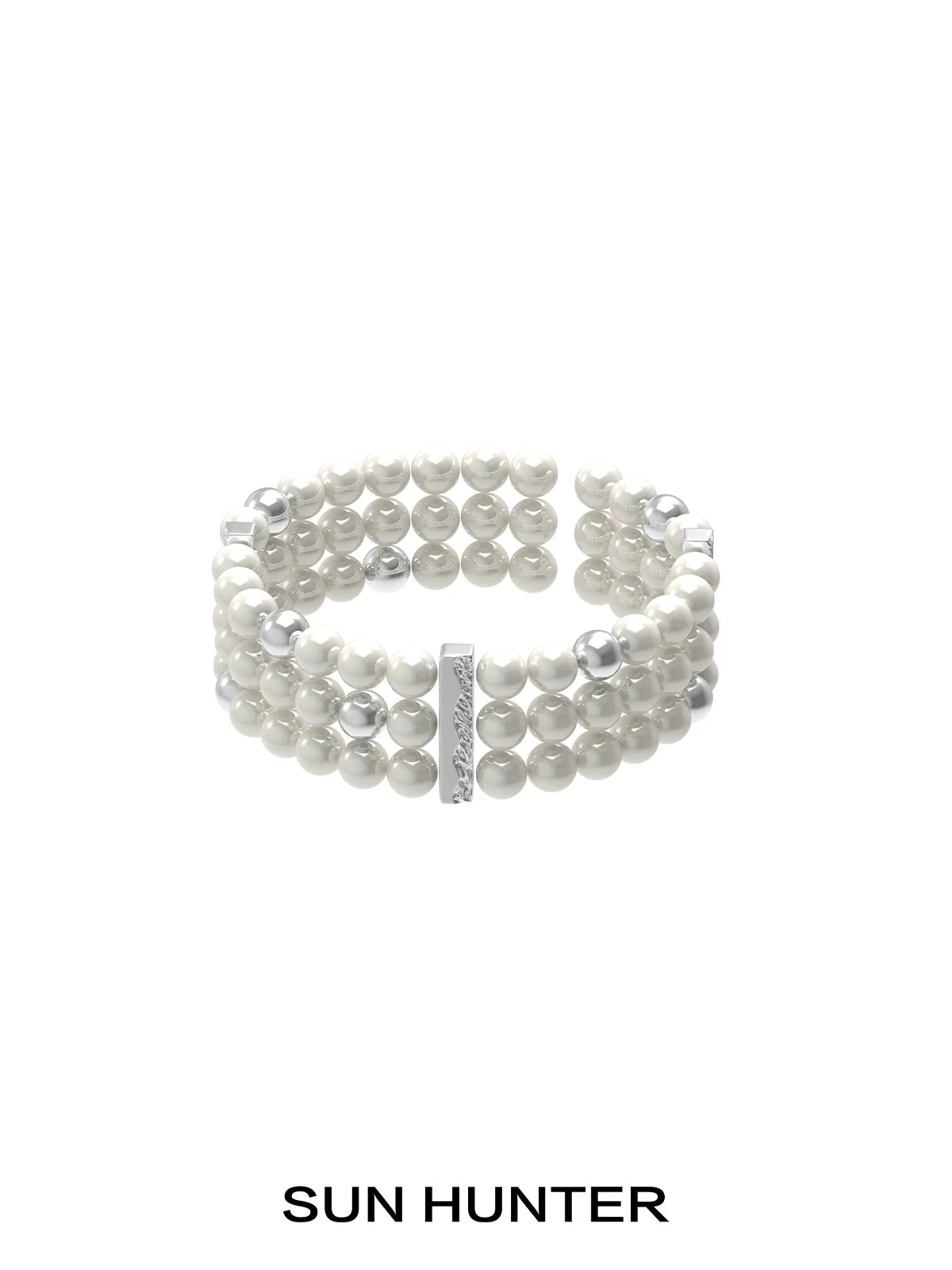 SUN HUNTER layered pearl bracelet with multiple strands of elegant pearls for a stylish look