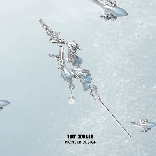 Elegant mermaid tail ear piercing jewelry with detailed ocean-inspired design