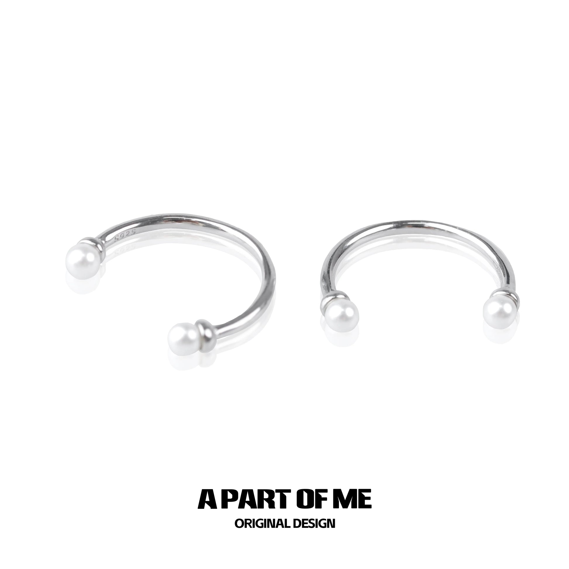 A PART OF ME minimal pearl ring set in silver with elegant design for everyday wear