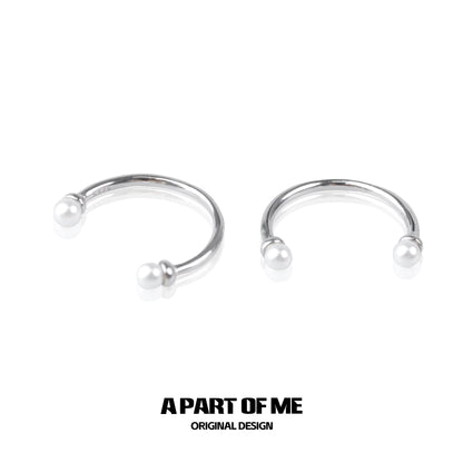 A PART OF ME minimal pearl ring set in silver with elegant design for everyday wear