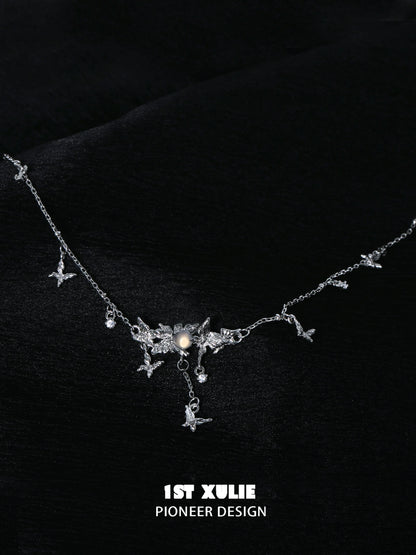 Elegant mint butterfly necklace with shimmering details for a stylish accessory look