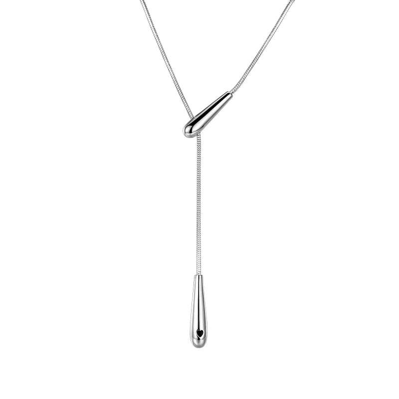 SUN HUNTER molten drop necklace with sleek silver design and adjustable chain for a modern look