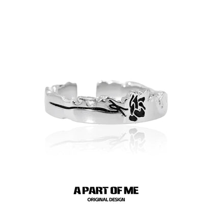 Stylish moon rose couple rings by A PART OF ME with intricate rose design for romantic couples