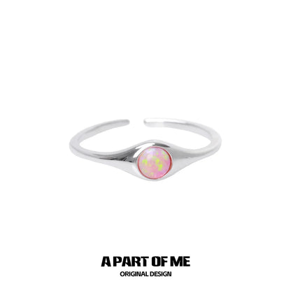 A PART OF ME Opal Color Change Ring with a Silver Band and Colorful Centerstone