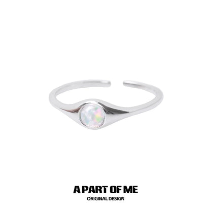 Silver A PART OF ME Opal Color Change Ring with a Unique Iridescent Stone
