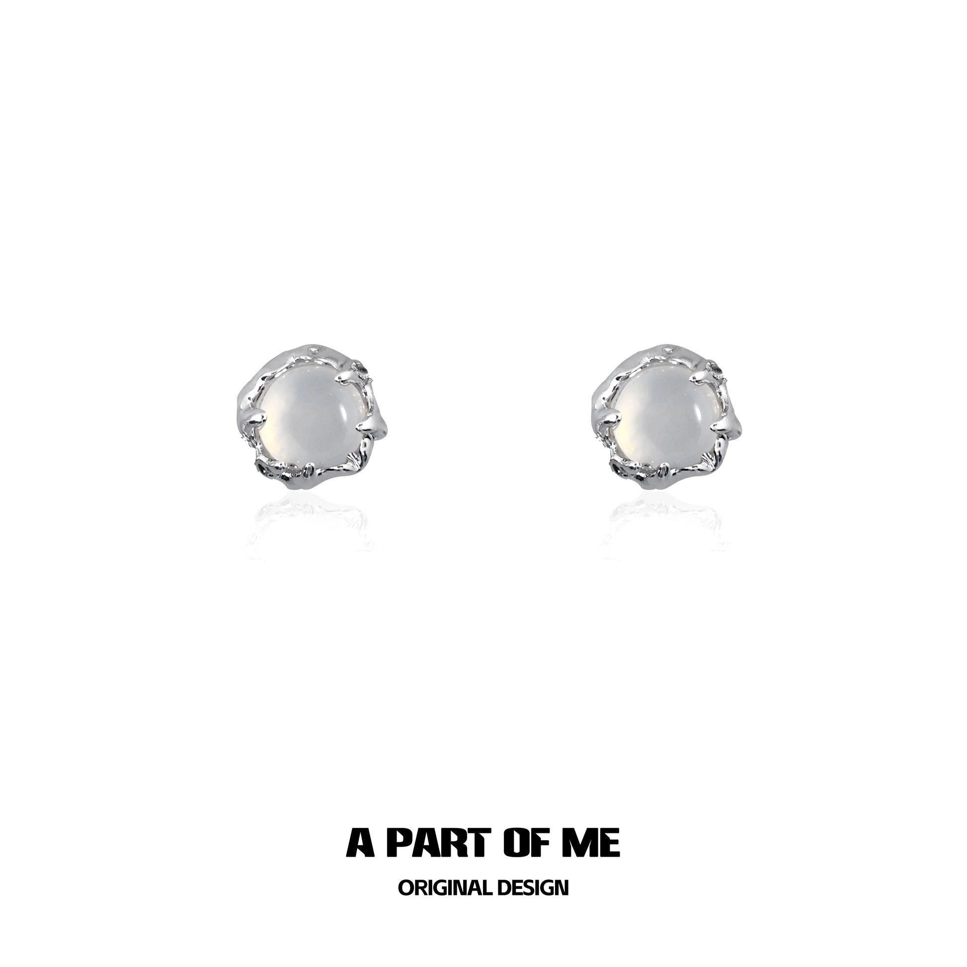 A PART OF ME Agate Stud Earrings with Silver Setting for Elegant Everyday Wear