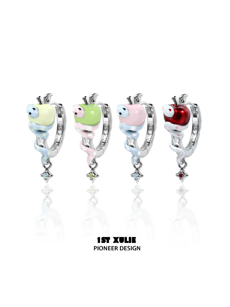 Colorful forbidden apple snake ear clip set from 1ST XULIE with playful design and sparkling accents