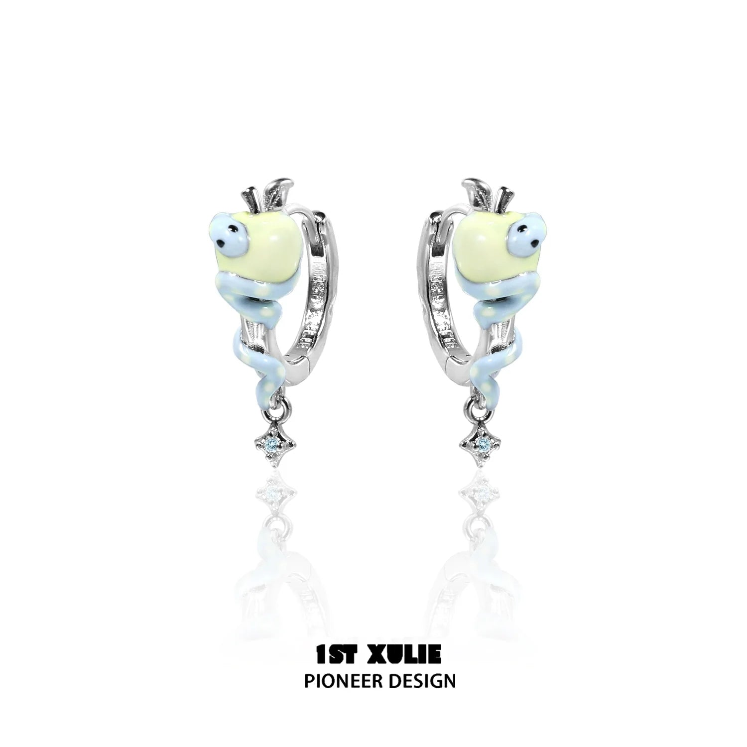 Elegant forbidden apple snake ear clip by 1STXULIE with unique design and sparkling accents