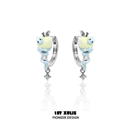 Elegant forbidden apple snake ear clip by 1STXULIE with unique design and sparkling accents