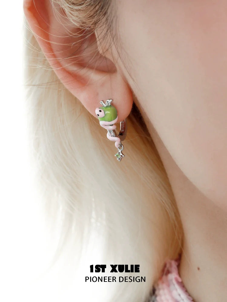 Forbidden apple snake ear clip featuring colorful design and whimsical details for a unique accessory